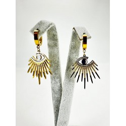 Gold Göz Desenli Küpe